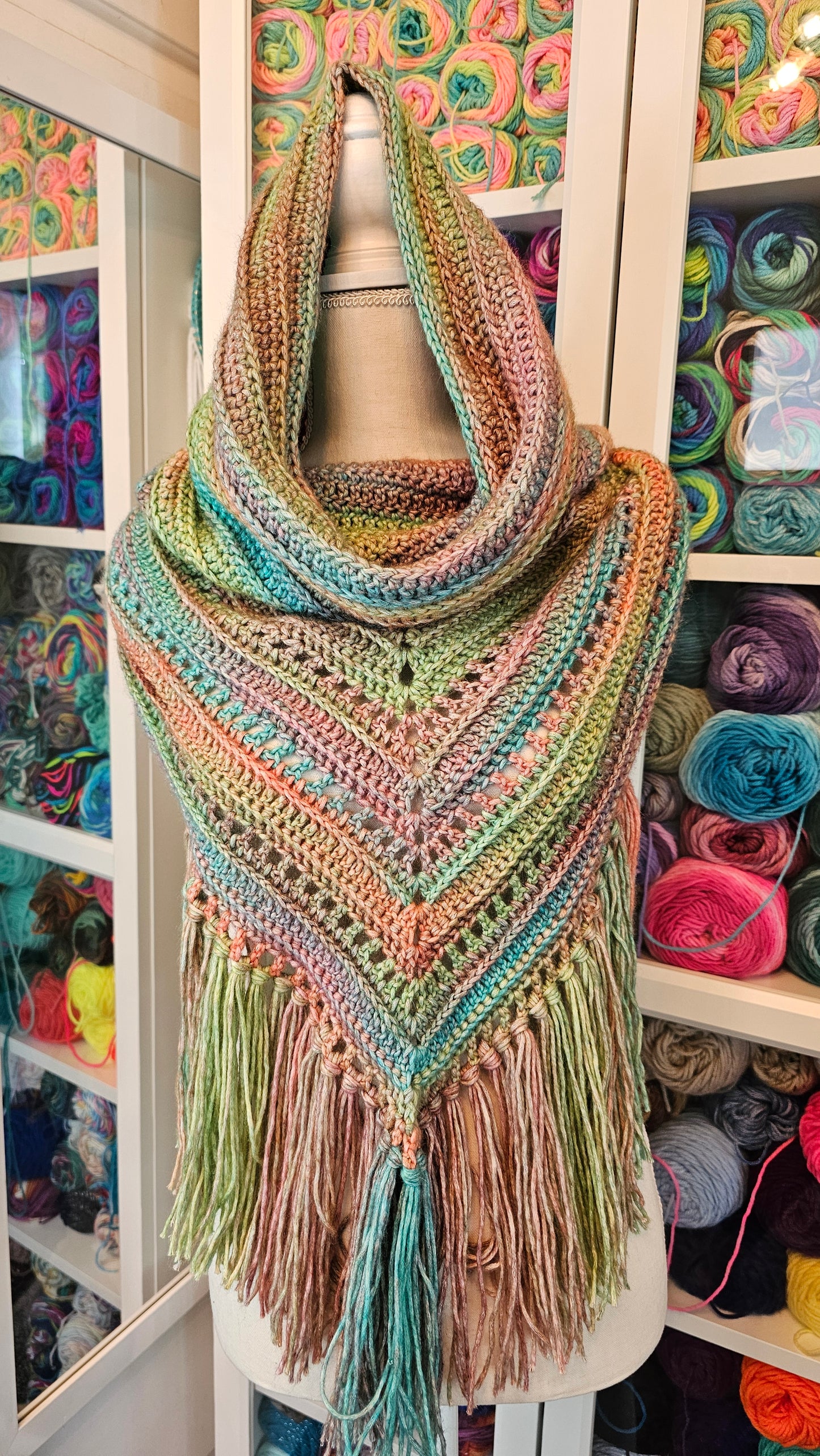 Wild Oleander Hooded Scarf (Radiant Rainbow)