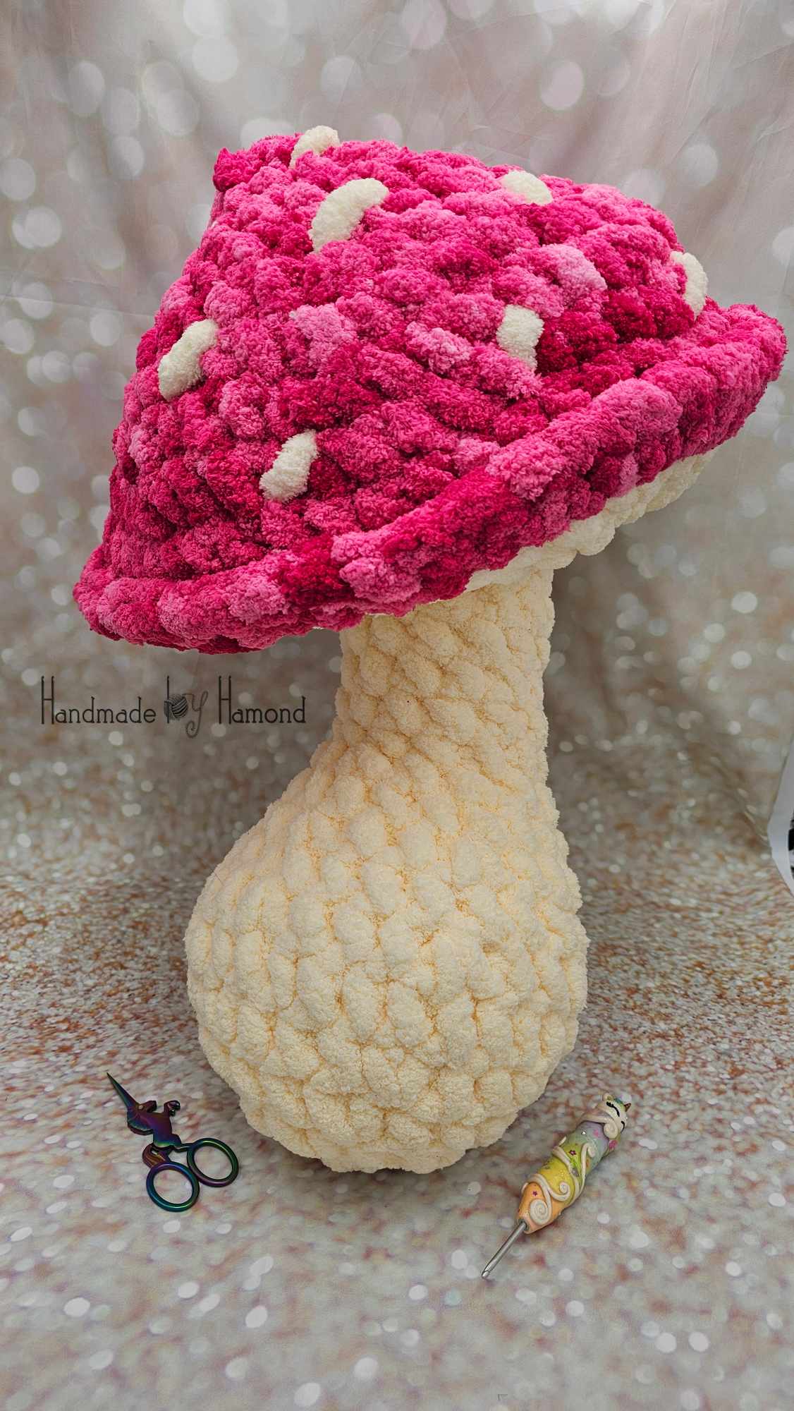 Giant Pink Mushroom Pillow