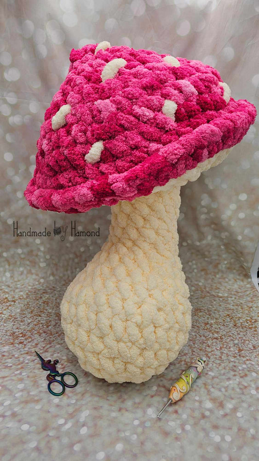 Giant Pink Mushroom Pillow