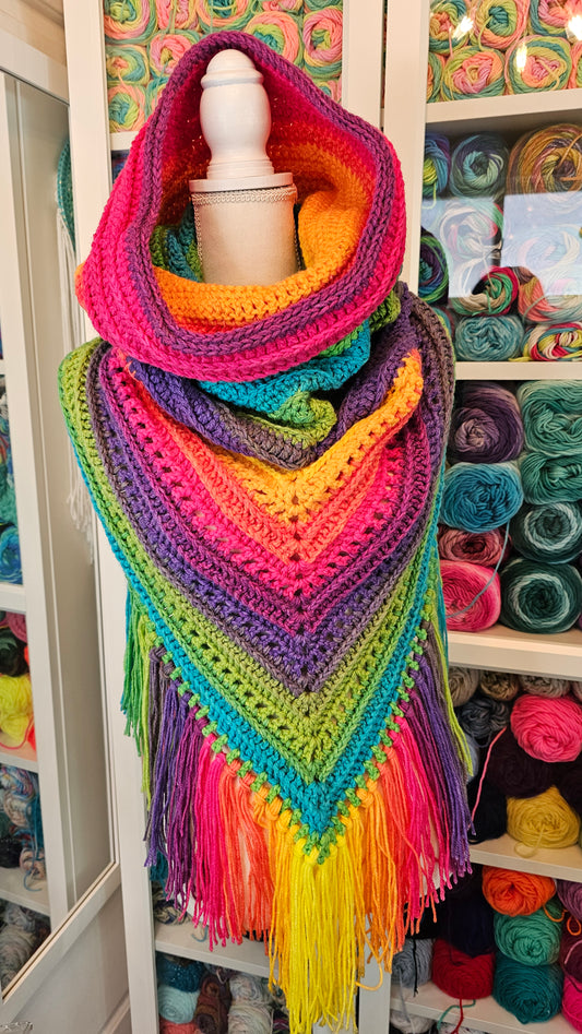 Wild Oleander Hooded Scarf (Gnome)