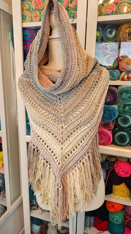 Wild Oleander Hooded Scarf (Taupey)