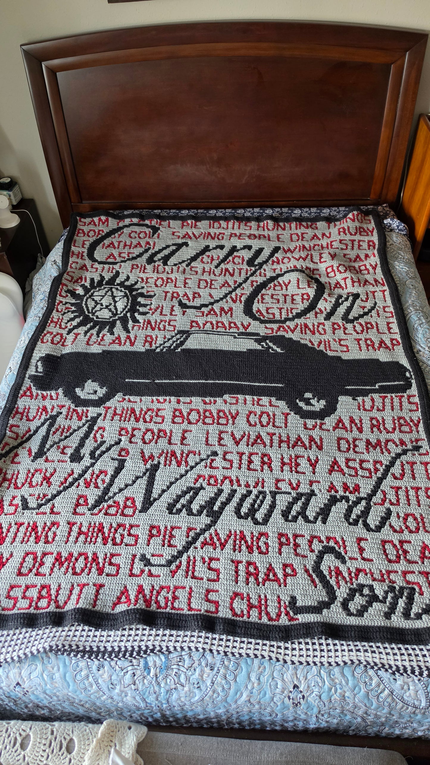 Carry on my Wayward Son Mosaic Blanket, Supernatural Blanket