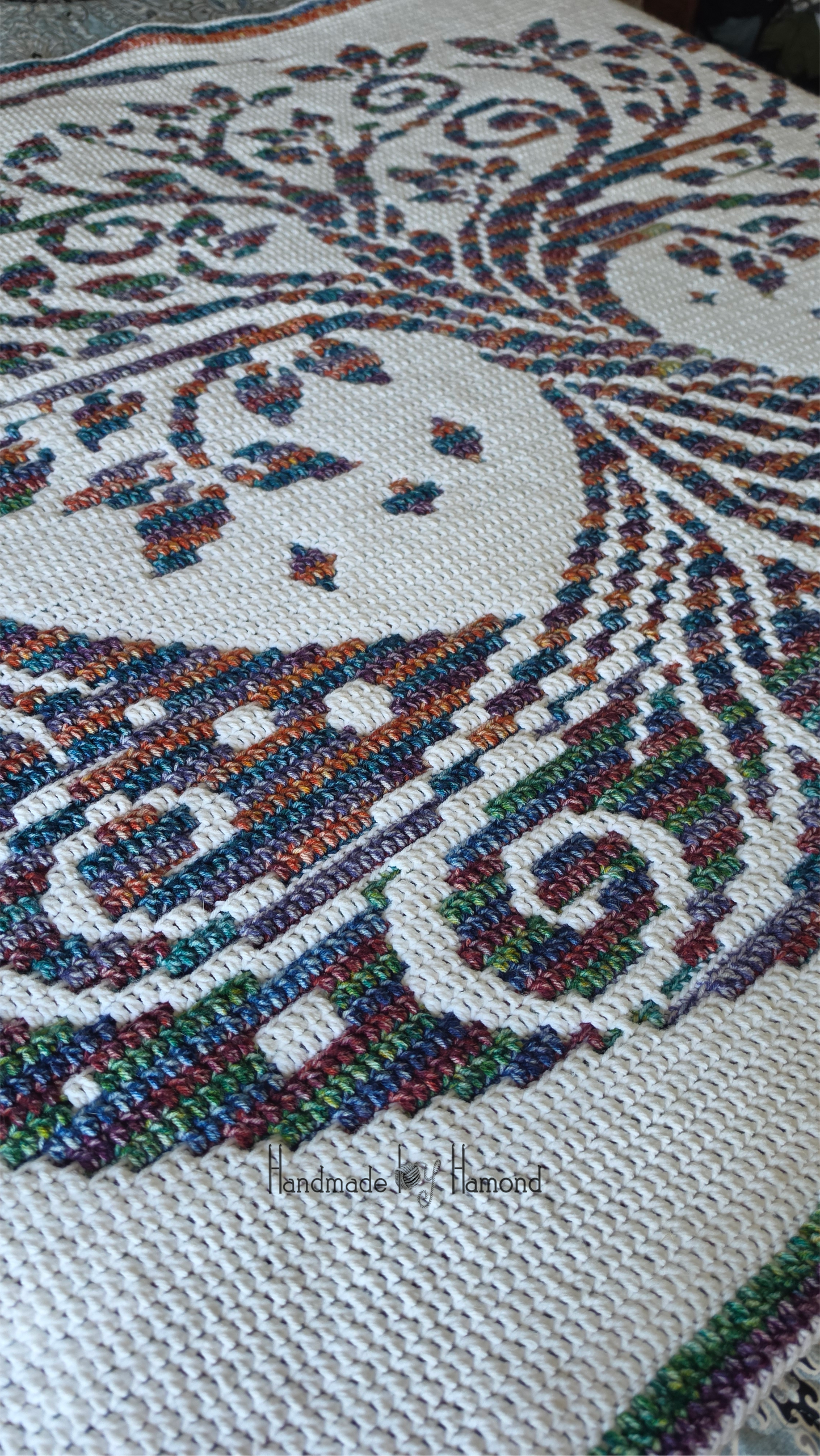 Lunar Tree of Life Mosaic Crochet Blanket