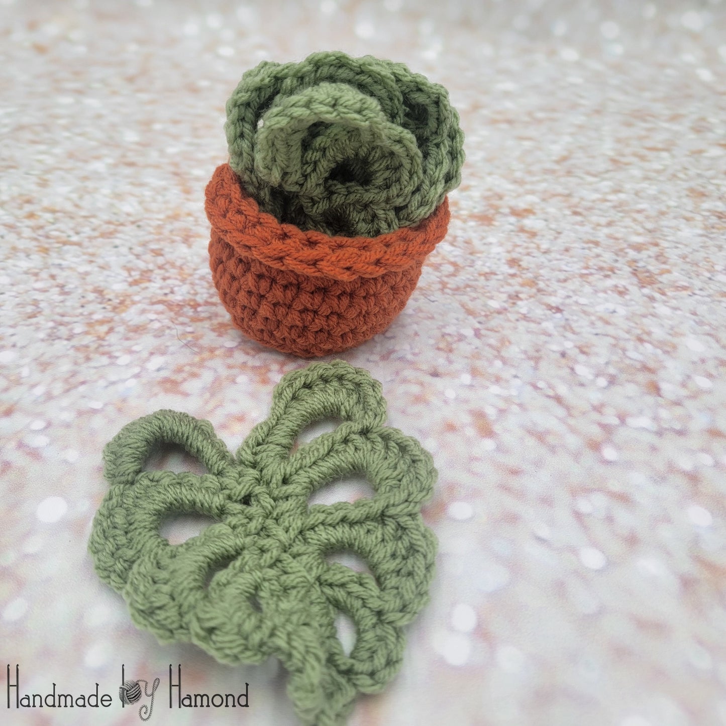 Crochet Monstera Coaster Set