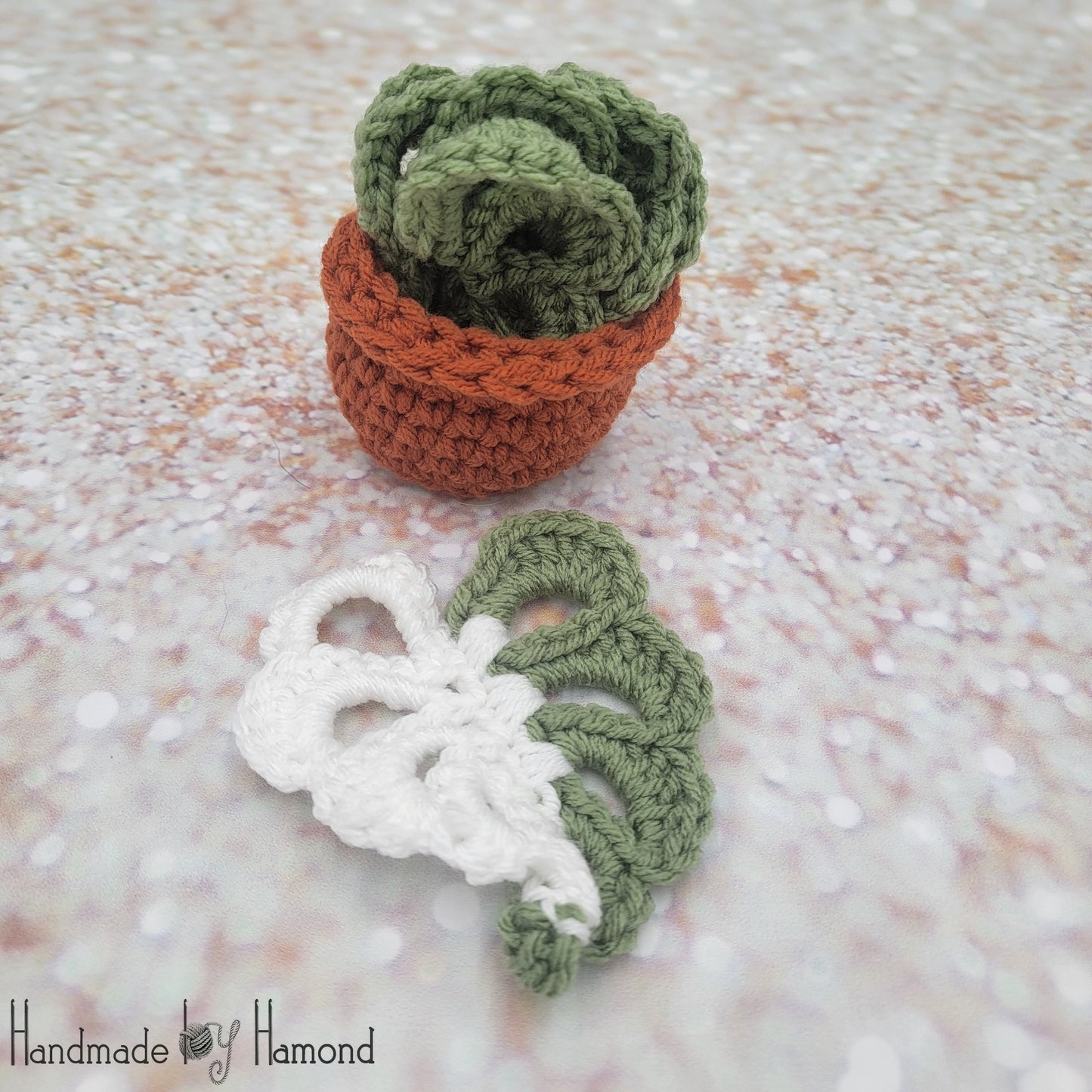 Crochet Monstera Coaster Set